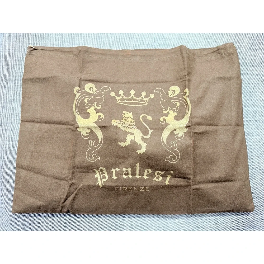 Pratesi Firenze Wristlet Clutch Bag Cognac Tan Italian Leather Handmade NWT